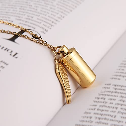 STWTR Stainless Steel Cylindrical Souvenir Capsule Pill Pendant Necklace, Cremated Ashes Pill Container Necklace3