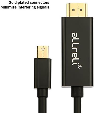 1.8M Mini DP to HDMI Cable, aLLreLi Mini Displayport to HDMI Adapter for Laptop, Personal Computer LCD TV ( Full HD 1080P ) - Black