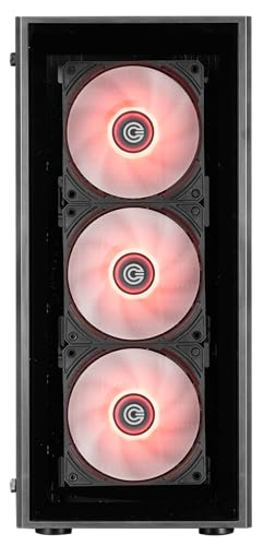 Image of Circle Xtender X2 Mid- Tower Computer Case | Gaming Cabinet - Black| Support ATX, M-ATX, ITX | Pre- Installed 3 x 120mm Front and 1 x 120mm Rear ARGB Mirror Fans