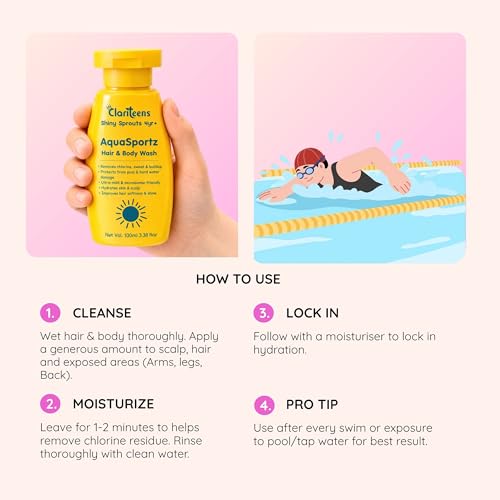 Image of AquaSportz 2-in-1 Hair & Body Wash for Kids & Teens (4-16) | Removes Chlorine, Sweat & Hard Water Buildup | Post-Swim & Sports Wash | 100ml