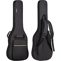 Lightweight Portable Gig Bag for Electric Guitars: bag dimension 40.9”x14.7”x2.7”, upper bout 11.8”, lower bout 14.7”, fits for 40 inch Electric Guitars. 6mm Padding Throughout: This black CAHAYA padded electric guitar bag focus on basic storage and ...