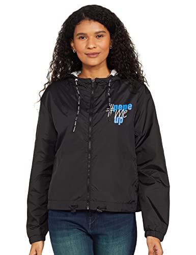 Image of Pepe Jeans Cotton Blend Women's Classic Fit Standard Length Jacket, Black, L