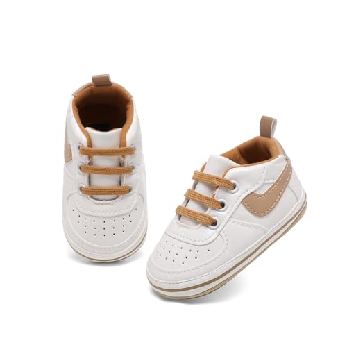 Image of Clowora Unsex Baby Shoes Boys Girls Infant Sneakers Non-Slip Soft Rubber Sole Toddler Crib First Walker Lightweight Shoes