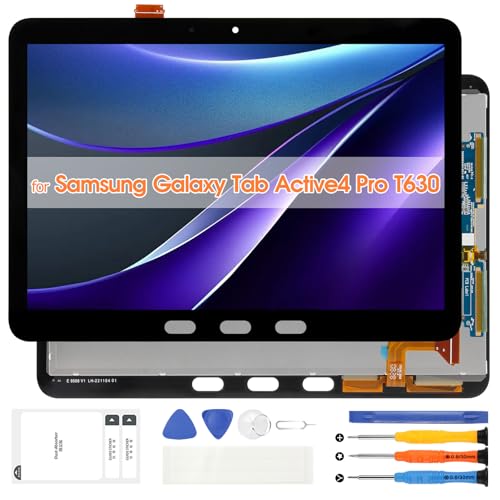 for Samsung Galaxy Tab Active4 Pro Screen Replacement for Samsung Galaxy Tab Active 4 Pro LCD Display SM-T636B T638U T638 T630 LCD Screen Touchscreen 10.1' Digitizer Assembly with Tools