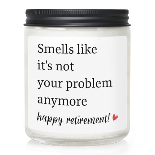 Coldbling Cadeau de départ à la retraite pour femme – Bougie de retraite de 200 ml – Cadeau de départ à la retraite pour collègues, cowokers, amis, enseignants, bougies parfumées à la lavande