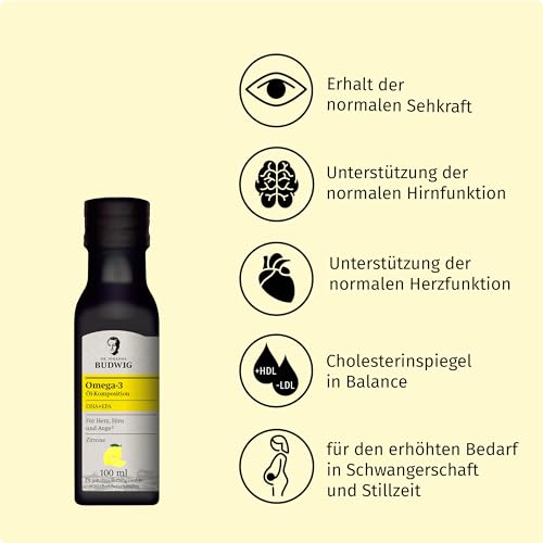 Dr. Budwig Premium Omega 3 DHA + EPA Öl Zitrone (100ml) – Ansicht 2