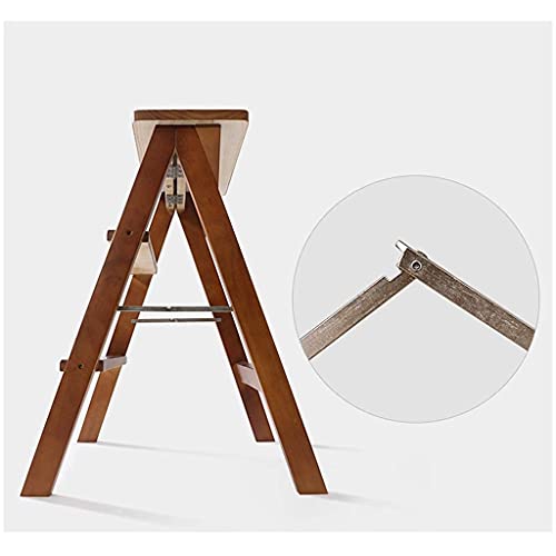 Taburete de escalada DASHADAO de madera maciza y escalera plegable 7