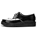 T.U.K. Black & White Leather Pointed Creepers for Men & Women, Low Platform Lace Up Sneakers US 7 Women/5 Men