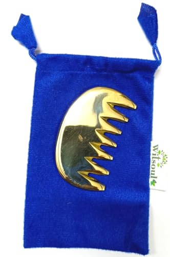 Image of WITSOUL Kansa Comb Massage Tool - kansa Comb for Hair Fall /Growth /blood Circulation & Stress Relief Best for Head Massage (v shap theeth combined)