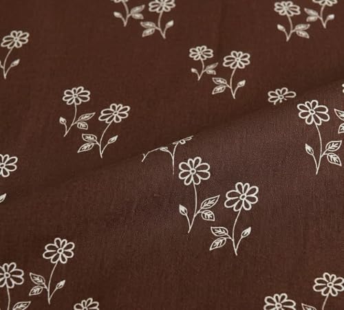 Image of DECOMIZER 240 TC Microfiber Soft Cotton Printed Single Bed Bedsheet for Diwan Bed, Size 60 Inches X 90 Inches, 152 X 230 cm with 1 Large Size Pillow Covers - SolidCoffeeFlower