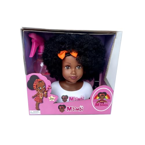 Muñeco Cabeza Afro Negro para Peinar con 5 Accesorios miniatura 3