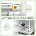 KOMFOTT Metal Low Bunk Bed Twin Over Twin, Heavy Duty Bunk Bed Frame with Ladder & Full-Length Guardrails, Metal Slatted Floor Bed Frame for Teens & Adults, No Box Spring Needed