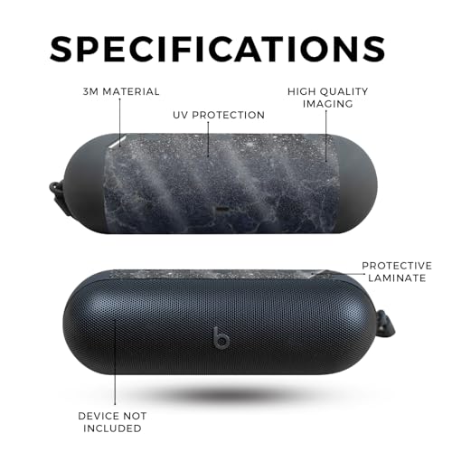 Image of Glossy Glitter Speaker Skin Compatible with Beats Pill (2024) - Dark Shimmer Marble - Premium 3M Vinyl Protective Wrap Decal Cover - Easy to Apply | Crafted in The USA by MightySkins