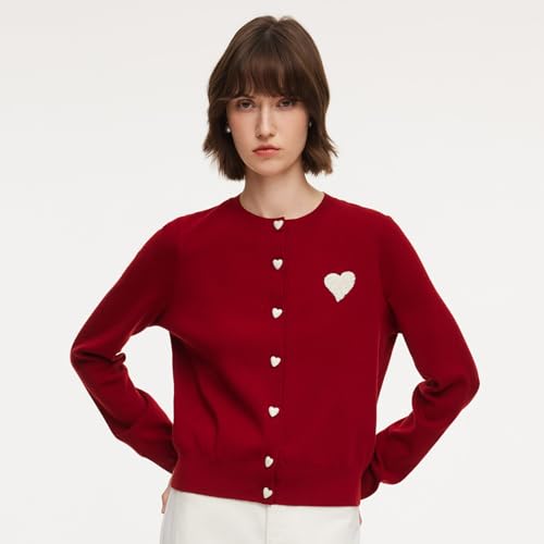 Image of GOELIA Women Wool Blend Lightweight Cardigan Sweaters 2026 Spring Business Casual Solid Long Sleeve Knitted Cardigan Top