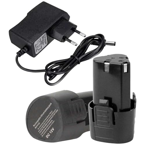 Image of Replacement Rechargeable 12V Lithium-Ion Battery and Cordless Drill Charger 12V (1Pcs Battery, 1Pcs Charger)