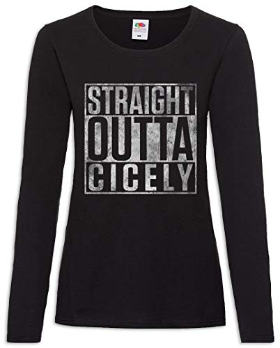 T-Shirt Straight Outta Cicely Femme Manches Longues Coton Col Rond