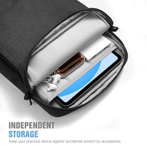 Image of TiMOVO 9-11 inch Tablet Sleeve Bag Carrying Case with Strap, Black & Grey | Fits iPad A16 11 inch, Pad Air 11 /5th & 4th 10.9 inch, 10th Gen /10.2 inch, Galaxy Tab A11 Plus, Multi-Pocket, Handle, Padded Protection