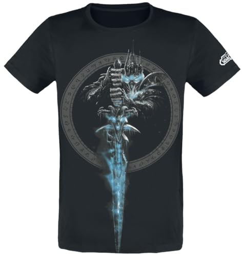 World Of Warcraft Lich King Homme T-Shirt Manches Courtes Noir M 100% Coton Regular/Coupe Standard