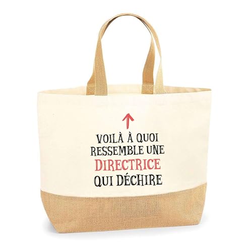 Sac directrice en coton et toile de jute : cabas de plage et courses