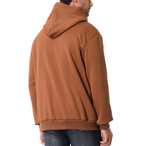 Men's Fashion Hoodie Fleece Warm Sweatshirt | Fleece-Lined Thickened Pullover with Button Hood Versatile2