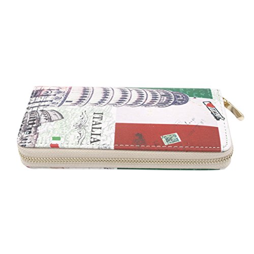 Premium Italy Flag Pisa Tower City Landmark Print PU Leather Zip Around Wallet3