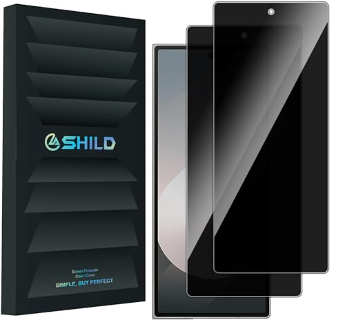 Image of SHILD Tempered Glass Screen Protector Compatible with -------- (6.8 Inch) | 9H Hardness | Military-Grade Protection | Anti-Scratch | HD Clear | 100% Fingerprint Unlock Support | Easy Installation | Pack of 2 (For Galaxy Z Fold 6 Privacy)