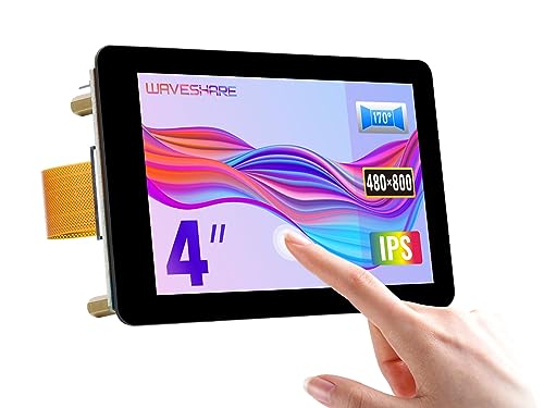 Image of waveshare 4inch Capacitive Touch Display Compatible with Raspberry Pi5 /4B /3B+ /3A+ /CM3+ /4 480x80 Resolution DSI Interface IPS Optical Bonding Screen