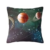 Xcytab Planet Space - Funda de almohada decorativa suave y cómoda con estampado de sistema solar para sala de estar