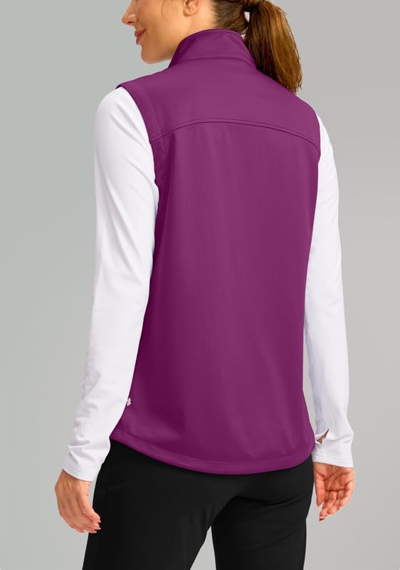 Soothfeel Women's Vest with Zipper Pocekts Lightweight Softshell Sleeveless Jacket Hiking Travel Golf Running Vest for Women - Image 3