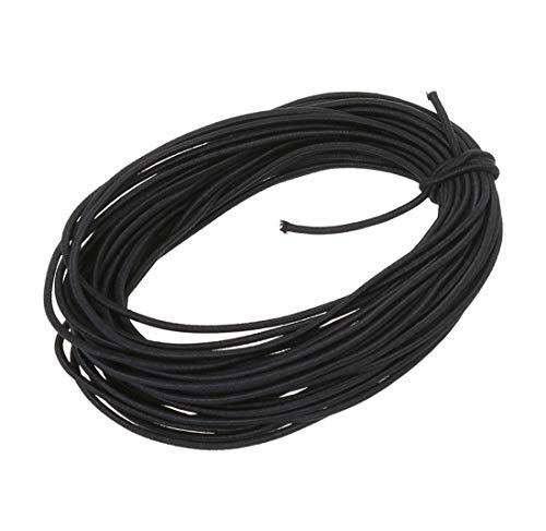 Usew 2 mm Heavy Round Elastic Cord 10 Yards (Black)