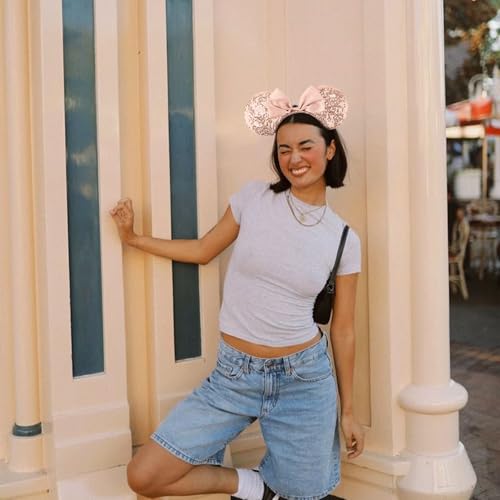 Image of DRESHOW Mouse Ears Bow Headbands Glitter Party Decoration Cosplay Costume for Women