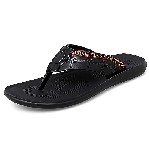 Tongs en cuir pour hommes : sandales plates de plage pour l'été