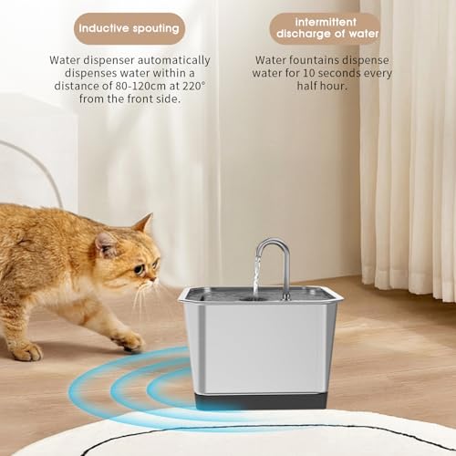 Fuente automática de agua para gatos acero inox 3.5L miniatura 5