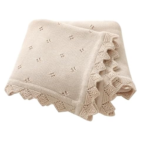 Hadetoto 100% Cotton Knit Baby Blanket Cover