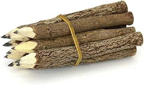 Windhorse Thai Tree Branch Twig Pencil Bundle, Small Size, Black Only, 5 Bundles of 10.