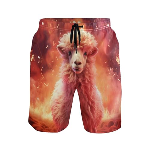 Oveja De Luz Espacial Hombre Bañadores De Surf Ligero Pantalones Cortos Forro De Malla Cortos De Natación Impermeable Pantalones De Playa XXL