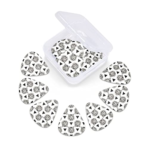 Lot de 12 médiators de guitare en forme de tête de tigre, géométriques, blancs, noirs pour guitare électrique, basse, acoustique, cadeau pour les amateurs de guitare avec boîte - Les Beatles, Paul McCartney, John Lennon, RIngo Starr, George Harrison Lot de 12 médiators de guitare en forme de tête de tigre, géométriques, blancs, noirs pour guitare électrique, basse, acoustique, cadeau pour les amateurs de guitare avec boîte – Image 4