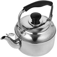 KALLORY 1pc Stainless Steel Teapot, Stainless Steel Tea Kettle Water Kettle Water Boiler Stove Top Camping