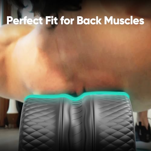 FitBeast Back Roller - Deep Tissue Massage Wheel, Yoga Wheel & Back Stretcher for Pain Relief (6''+9''+12'', Black) — view 2