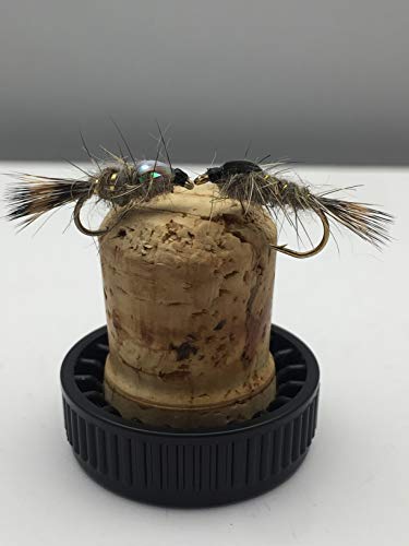Fly Fishing Nymphs HARES EAR GRHE Selection with 12 fly pack size 10-16 trout flies #2 - Image 2