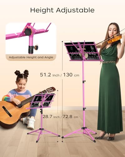 Image of K KASONIC Music Stand, 2 in 1 Folding Sheet Music & Book Stand With Bag