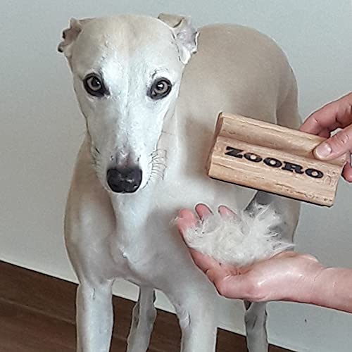 Leiky Zooro Haustierkamm Holzkamm mit Stahlzinken für Kurzhaarhunde und Katzen