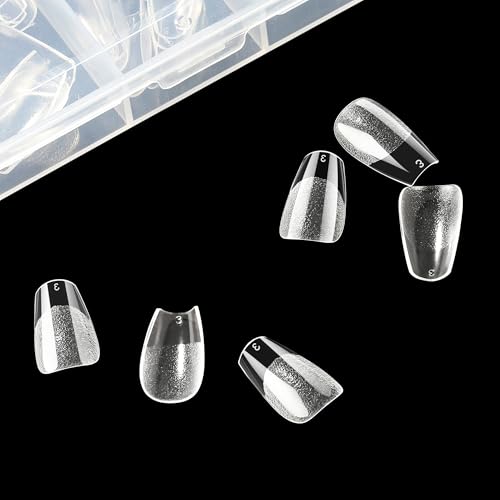 Image of UNA GELLA Short Coffin Nail Tips, 312pcs Short Coffin Gel Nails Tips