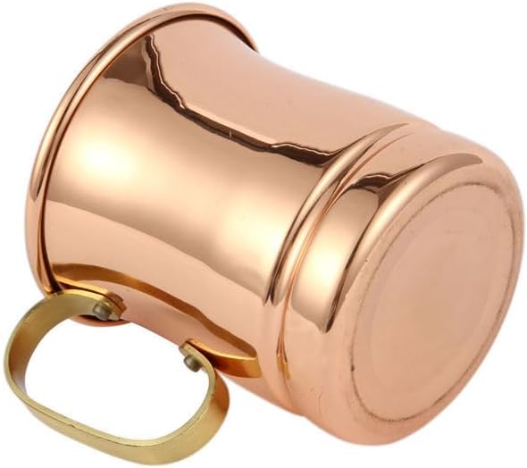 Rose Gold Copper-Plated Stainless Steel Beer Mug with Handle – 3.5-inch Drinking Cup for Beer, Cider, and Cocktails