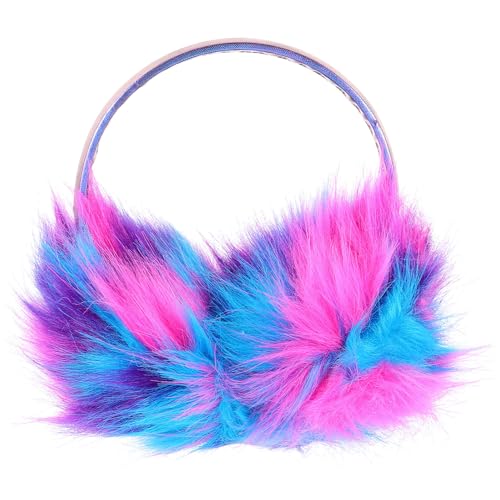 TOYANDONA Orejeras de Peluche Cálidas para Mujer, Diadema Ajustable, Orejeras Esponjosas Moradas, Accesorio Práctico para Invierno y Actividades al Aire Libre