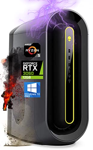 Alienware Aurora R10 Gaming Desktop, AMD Ryzen 5 5600X, Nvidia Geforce RTX 3060 12GB, 2TB NVMe SSD + 1TB HDD, 32GB RAM, DisplayPort, HDMI, AC Wi-Fi, RGB FX Lighting - Windows 10 Pro