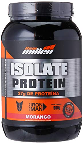 New Millen Isolate Protein- Isolate Protein - Proteína da Carne, Sabor Morango, 900g