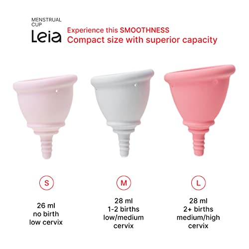 Image of Leia Premium Soft Menstrual Cup with Metal Carrying Case | OB /GYN Designed | Low Cervix | Firm Rim | Muscle Support | Cups for Teens | Compact (Medium)