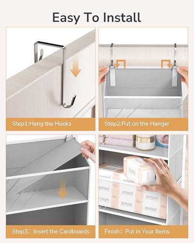 Image of ULG 1-Pack Over Door Organizer with 5 Large Pockets 10 Mesh Side Pockets, 44 lbs Weight Capacity Hanging Storage Organizer with Clear Window for Bedroom Bathroom Kitchen, RV, Camper, Clear Grey