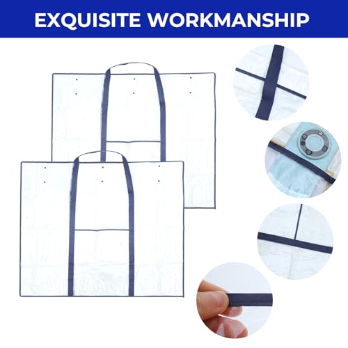 Image of 2 Pack Large Poster Storage Bag 48 inch x 36 inch Bulletin Board Holder Art Portfolio Case PVC Art Portfolio Container Bulletin Board Storage Box with Pocket for Classroom Teacher Organization